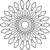 mandala svartvit design med kungliga konstverk vektor