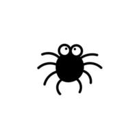 söt rolig svart liten spindel. insekt. doodle stil illustration vektor