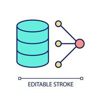 Rechenzentrum RGB-Farbsymbol. Datenkomprimierung für Cloud-Speicher. Softwareentwicklung für Server. isolierte Vektorillustration. einfache gefüllte Strichzeichnung. editierbarer Strich. vektor