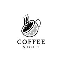 moon coffee logotyp design. bra för kaféer, kaféer, restauranger och barer. vektor konst illustration