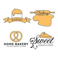 Vintage Retro-Bäckerei, Cupcakes und Desserts Logo-Abzeichen und Etiketten Stock-Vektor mit einem kleinen modernen Touch vektor