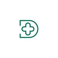 bokstaven d medicinsk logotyp vektordesign vektor