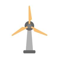 windmühle, windturbine, windkraftwerk mit langen flügeln. minimale vektorabbildung vektor