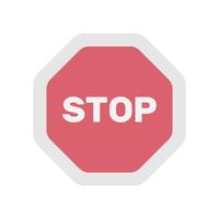 Stop-Verkehrsschild, verkehrsaufsichtliches Warnstopp-Symbol. minimale vektorabbildung vektor