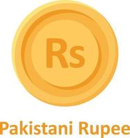pakistanische Rupie-Münze isoliertes Vektorsymbol, das leicht geändert oder bearbeitet werden kann vektor