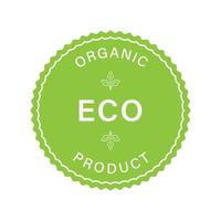 Öko-Bio-Produkt grüner Stempel. Bio-Aufkleber für frische vegetarische Öko-Lebensmittel. Qualitätssiegel für ökologische Inhaltsstoffe. Symbol für gesundes Öko-Lebensmittel. Naturgarantie-Logo. isolierte vektorillustration. vektor