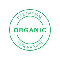 100 Prozent organisches grünes Liniensymbol. Bio gesunder Öko-Lebensmittel-Stiker. Naturprodukt-Stempel. Ökologieprodukt veganes Essen Gliederungszeichen. Bio-Blatt-Öko-Zeichen. isolierte vektorillustration. vektor