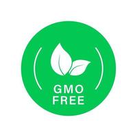 GVO-freie grüne Silhouette-Symbol. Non-GMO-Label, nur natürliches Bio-Produkt. Blattzeichen gesundes veganes Bio-Lebensmittelkonzept. Bio-freies GVO-Logo. nicht gentechnisch verändert. isolierte vektorillustration. vektor