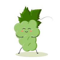 grüne trauben im kawaii-stil