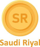 saudi riyal mynt isolerad vektor ikon som enkelt kan ändra eller redigera
