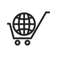 global shopping linje ikon vektor