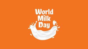 vektorgrafik av världens mjölkdag illustration. använder vitt och orange färgschema. passande för hälsningskort för världsmjölksdagen händelse vektor