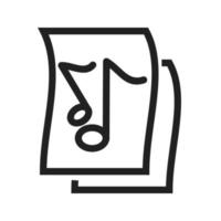 Symbol für Musik auf Papierlinie vektor