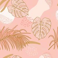 schöne tropische Blätter verzweigen nahtloses Musterdesign. tropische blätter, monstera blatt nahtloser blumenmusterhintergrund. trendige brasilianische illustration. frühlingssommerdesign für mode, drucke vektor