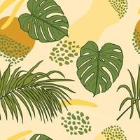 vackra tropiska löv gren seamless mönster design. tropiska löv, monstera leaf sömlös blommönster bakgrund. trendig brasiliansk illustration. våren sommar design för mode, tryck vektor