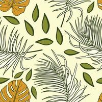 vackra tropiska löv gren seamless mönster design. tropiska löv, monstera leaf sömlös blommönster bakgrund. trendig brasiliansk illustration. våren sommar design för mode, tryck vektor