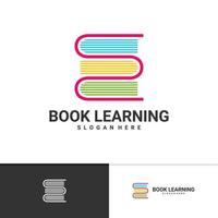 Lernbuch-Logo-Vektorvorlage, kreative Buch-Logo-Designkonzepte vektor