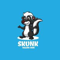 Cartoon lustiges Stinktier ein Lächeln. stinktier-maskottchen-e-sport-logo-design vektor