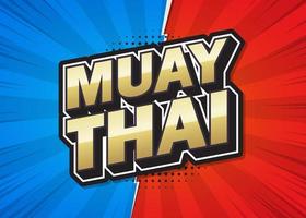 muay thai text affisch tal design. vektor illustration