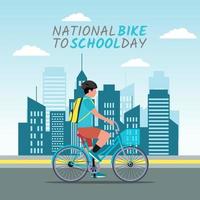 Vektorgrafik des nationalen Fahrrads zum Schultag gut für die nationale Feier des Fahrrads zum Schultag. flaches Design. flyer design.flache illustration. vektor