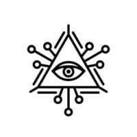 Symbol für Auge der Vorsehung oder alles sehende Auge. Zeichen für Religion, Spiritualität und Okkultismus. editierbarer Strich. Vektor-Illustration vektor