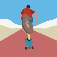 Illustrationsvektorgrafik des jungen Mannes spielen Skateboard, geeignet für Hintergrund, Banner, Poster usw.