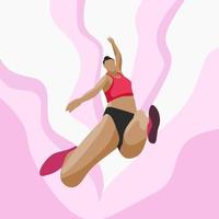 illustration vektorgrafik av flicka som hoppar, lämplig för bakgrund, banner, affisch, etc. vektor