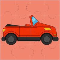 Cabriolet-Auto geeignet für Kinder-Puzzle-Vektor-Illustration vektor
