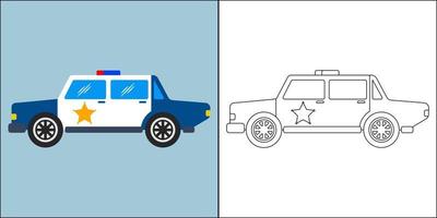 polisbil lämplig för barns målarbok vektorillustration vektor