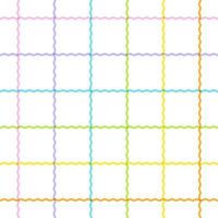 Pastellregenbogen niedlich Zickzacklinie Streifen gestreifte Geometrie Mesh kariert kariert scott tartan kariert Cartoon Vektor nahtloser Musterdruck Hintergrund