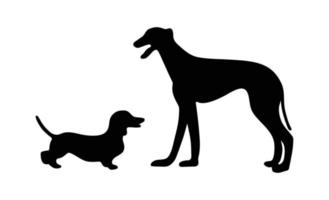 kleiner und großer Hund vektor