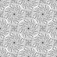 schwarz-weißer nahtloser Vektorhintergrund mit rundem Blumenornament vektor