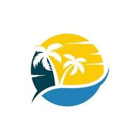 Palm Beach-Logo-Icon-Design-Vorlagenvektor vektor