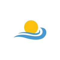 sunset beach logotyp ikon designmall vektor