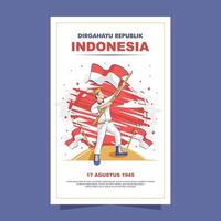 indonesien självständighetsdagen affisch vektor