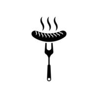 korv gaffel logotyp ikon designmall vektor