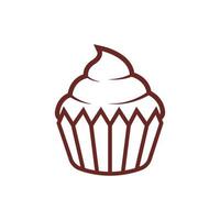 cupcake logotyp ikon designmall vektor