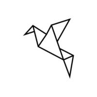 Origami-Vogel-Logo-Symbol-Design-Vorlagenvektor vektor