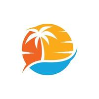 Palm Beach-Logo-Icon-Design-Vorlagenvektor vektor