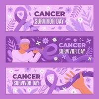 Banner-Set zum Tag der Krebsüberlebenden vektor