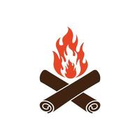 Lagerfeuer-Logo-Icon-Design-Vorlagenvektor vektor