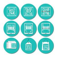 Logo-Icon-Set qr Pay-Set vektor