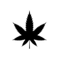 cannabis blad sativa rök svart siluett ikon. medicinskt ogräs marijuana glyf piktogram. medicin naturlig växt hampa cbd platt symbol. haschberoende. cannabis tecken. isolerade vektor illustration.