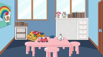 Zimmer mit rosa Tisch und Stühlen vektor