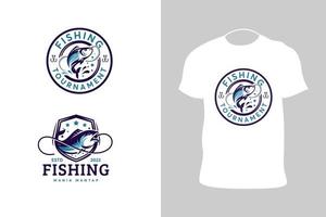 Fischereiunternehmenslogo und T-Shirt-Vektordesign vektor