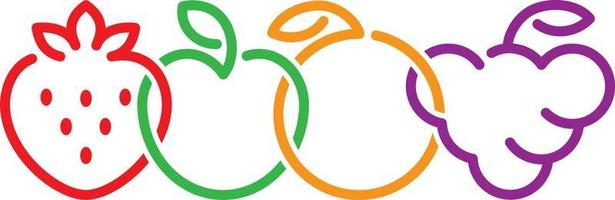Design-Logo-Skizze für gesunde Lebensmittel von Obst vektor