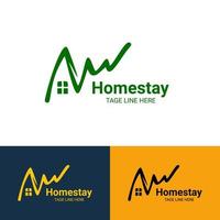 Logo-Designvektor für den Aufenthalt zu Hause vektor