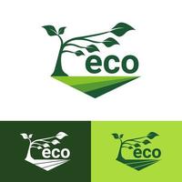 eco leaf etikett. logotyper för gröna blad ekologi natur ikon vektor