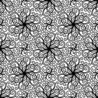 svart och vit sömlös vektor bakgrund med spiral lockar