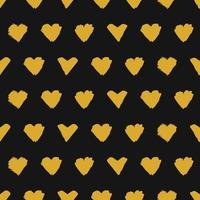 handritad yellowheart, enkel konsistens med svart bakgrund. flera målade hjärta ikoner vektor illustration.